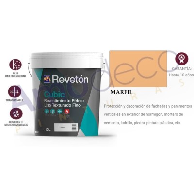 REVETON CUBIC Revestimiento acrilico para fachadas de maximo poder impermeabizante, cubrición, adherencia y durabilidad.